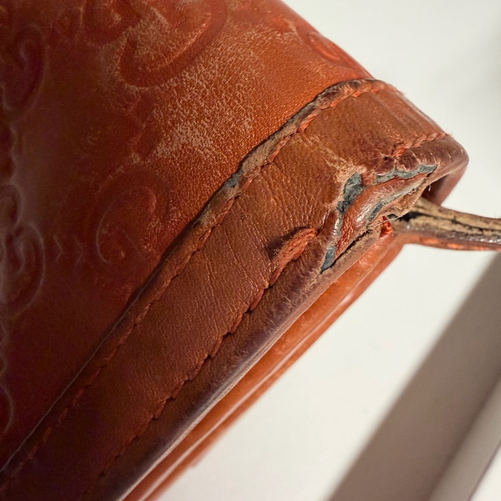 Gucci Brown Embossed Leather Continental Wallet with Double G Hardware. - Picture 3 of 8